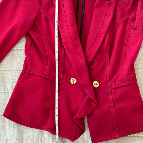 White House Black Market Womens Jacket  Blazer 8 Rayon Red - Picture 8 of 9